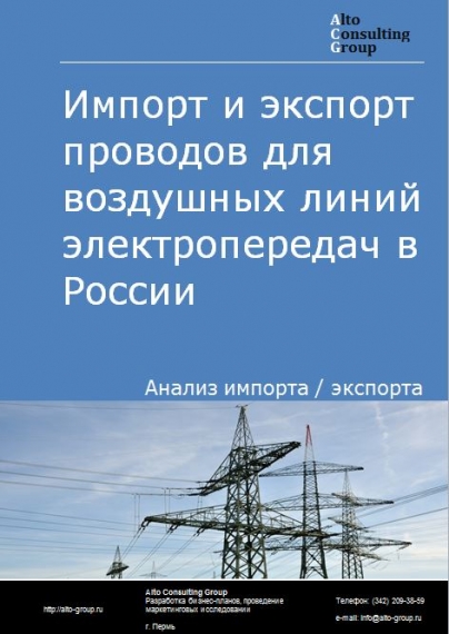 Импорт и экспорт проводов для воздушных линий электропередач в России в 2023 г.