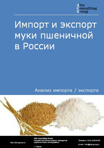 Импорт и экспорт муки пшеничной в России в 2022 г.