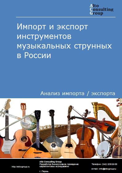Импорт и экспорт инструментов музыкальных струнных в России в 2021 г.