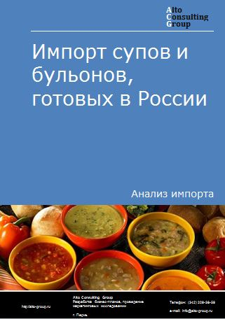 Импорт супов и бульонов готовых в России в 2023 г.