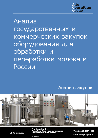 Анализ государственных и коммерческих закупок оборудования для обработки и переработки молока в России в 2023 г.