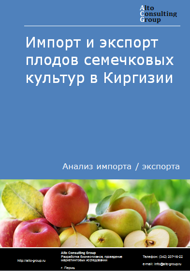 Импорт и экспорт плодов семечковых культур (яблоки, груши, айва) в Киргизии в 2019-2023 гг.